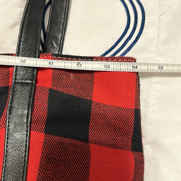 Marley monogrammed KJJ buffalo plaid tote bag with makeup bag inside. - Picture 5 of 8